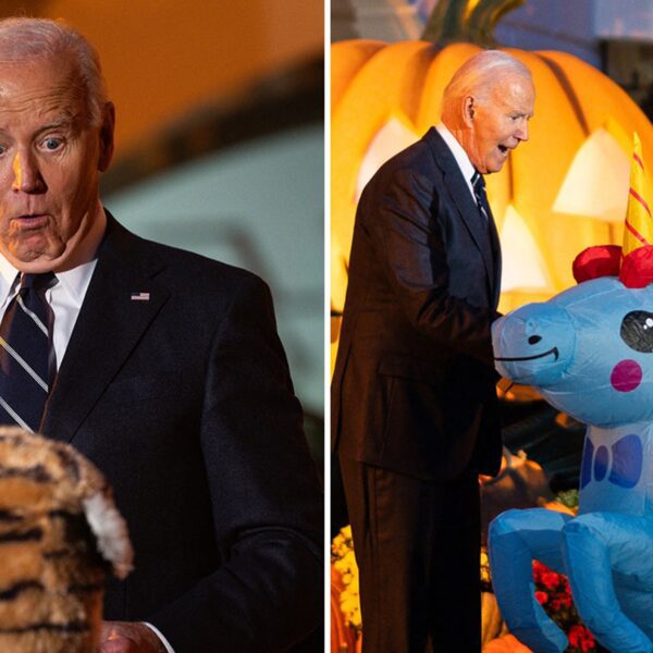 Biden Pretends to Chomp Kids, Admires Costumes at White House Halloween Event