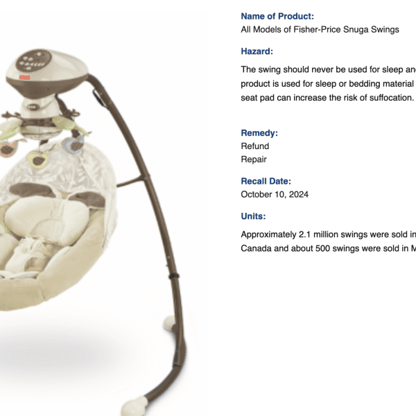 Fisher-Price remembers child swings that killed 5 infants