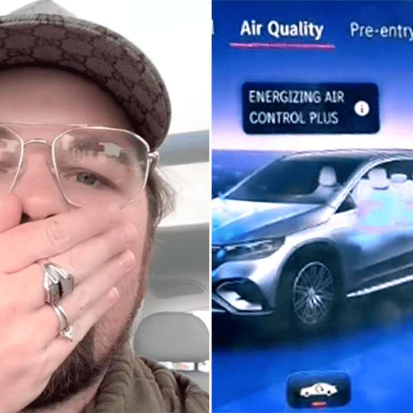 Mercedes proprietor puffs vape into filter alerting ‘very unhealthy’ air