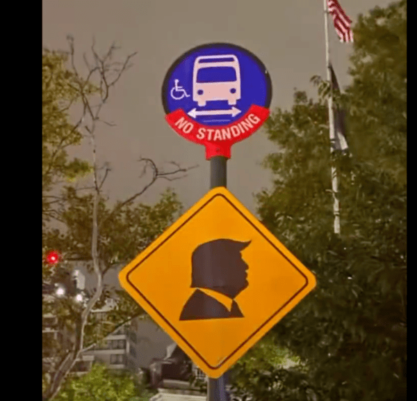 Brilliant: ‘Traffic Signs’ with Donald Trump’s Silhouette Mysteriously Pop Up in NYC…