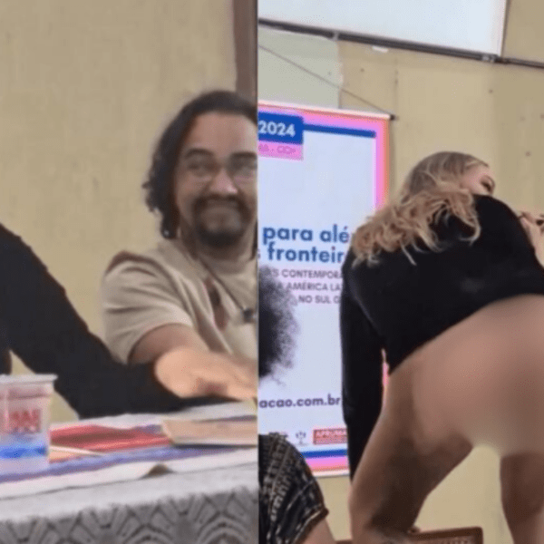 DISGUSTING! Transgender Exposes Butt Cheeks During University Lecture: “Teaching with the A**”…