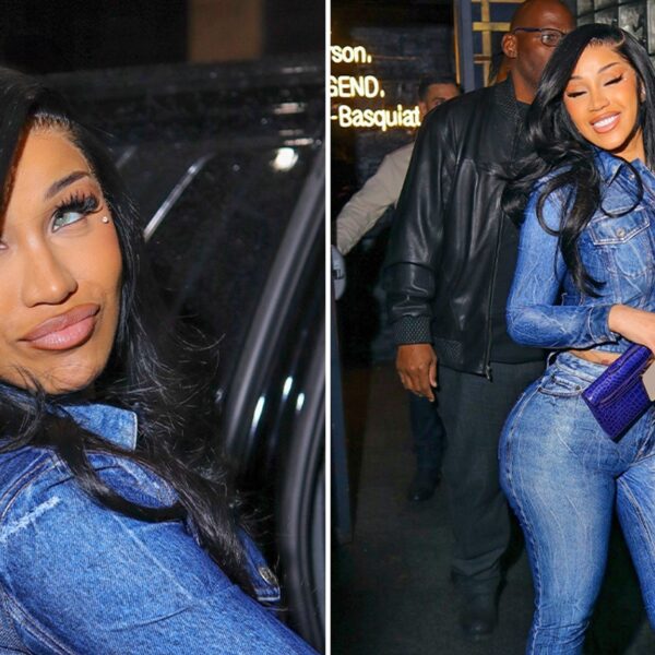 Cardi B Stuns in Skin-Tight Denim Outfit While Partying in NYC