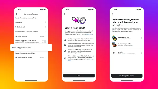 Instagram Will Soon Let You Reset Your Recommendations In-Stream