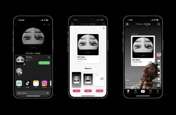 TikTook Adds Easy Music Sharing From Apple Music and Spotify