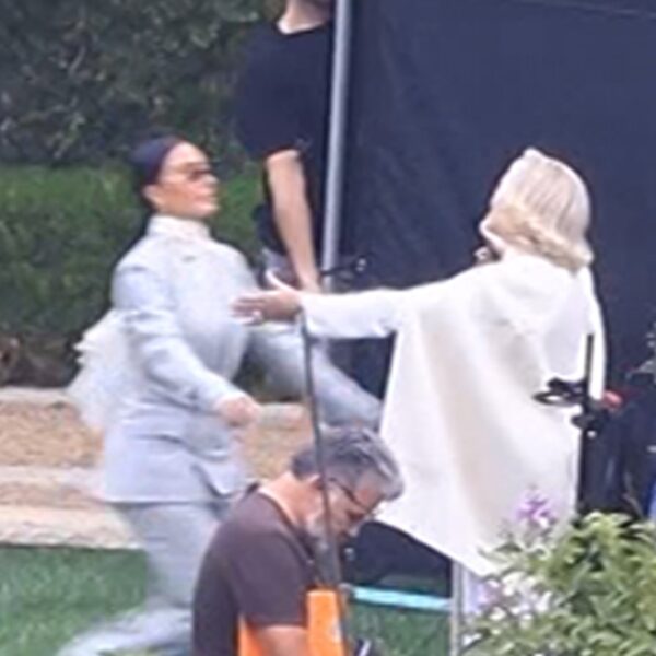 Kim Kardashian & Glenn Close Hug It Out on ‘All’s Fair’ Set