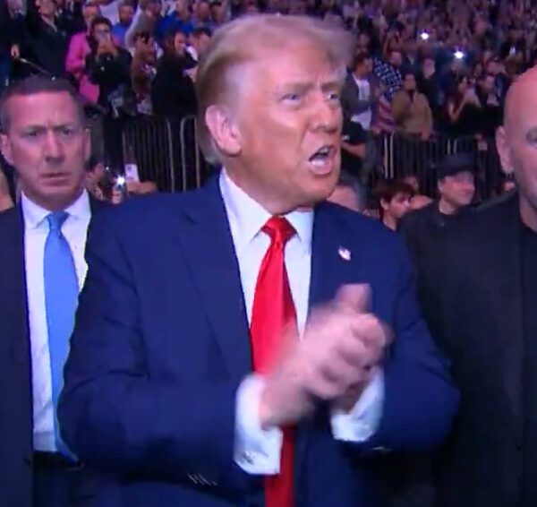 “IT IS SO LOUD” – President Trump Walks into UFC With Elon…