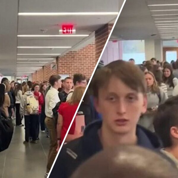 College college students at Liberty University in Virginia make ‘enormous line’ to…