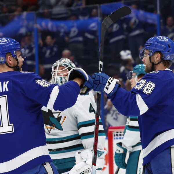 Five-goal first interval powers Lightning to rout of Sharks