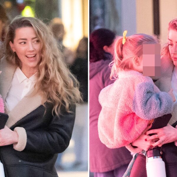 Amber Heard Strolls In Madrid with Daughter Oonagh After Baby No. 2…