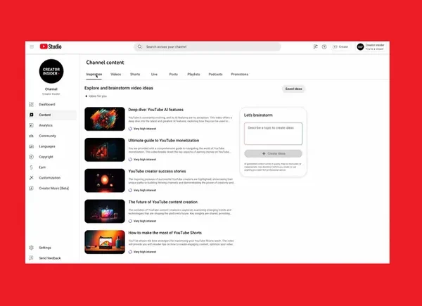 YouTube Previews Coming AI Elements in Its ‘Inspiration’ Tab