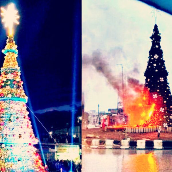 THE ROAD TO DAMASCUS: Huge Christmas Tree Set Ablaze by Islamic Extremists…