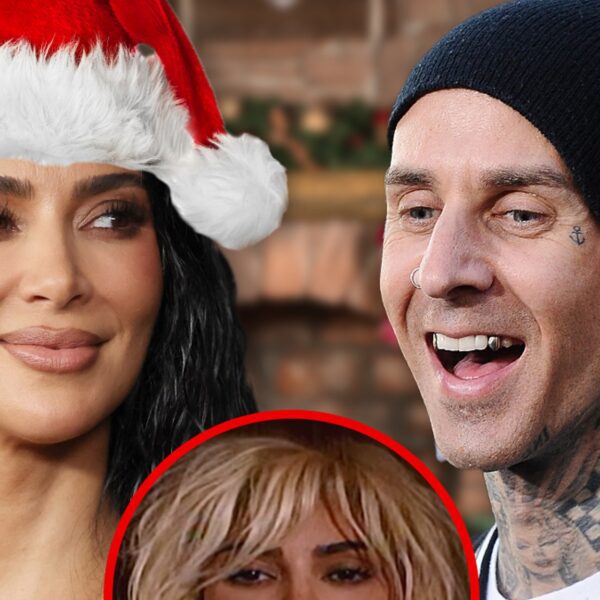 Kim Kardashian Drops ‘Santa Baby’ Cover Produced by Travis Barker