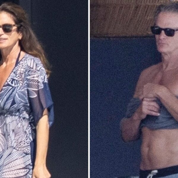 Cindy Crawford & Rande Gerber Lounge Poolside With Kids in Cabo