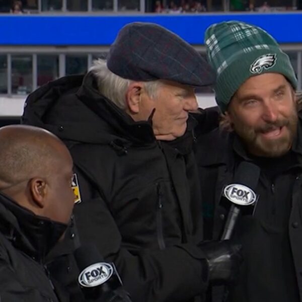 Bradley Cooper Stops by Fox NFL Pregame Set, Hugs Former Costar Terry…