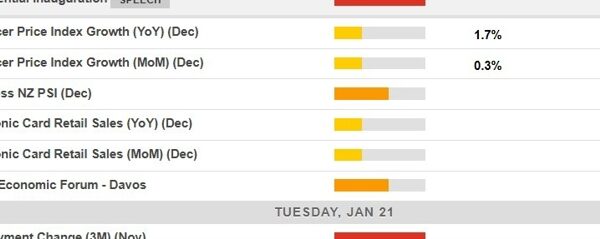 Economic calendar in Asia Tuesday, January 21, 2025 – not so much