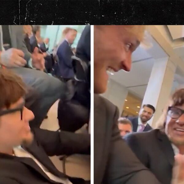 Theo Von Falls Into Logan Paul’s Lap After Chair Breaks at Inauguration