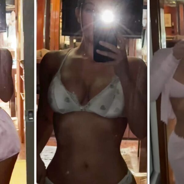 Kim Kardashian Shows Off Body In New Skims Valentine’s Collection