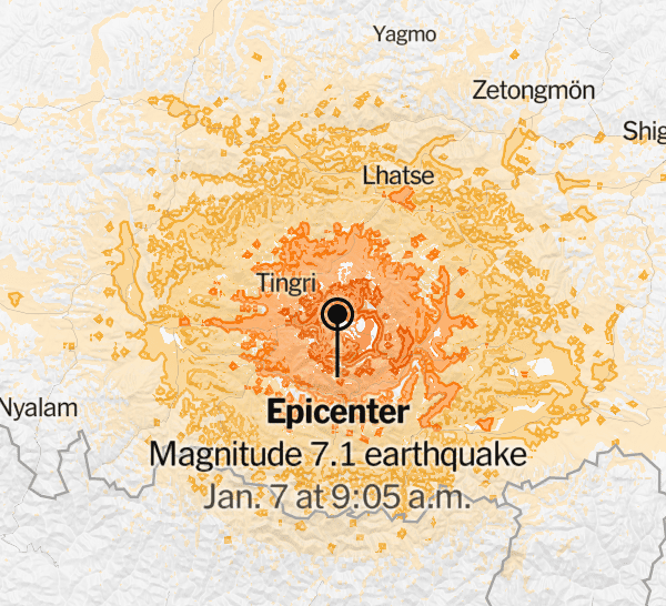 7.1-Magnitude Earthquake Strikes China’s Tibet Region Near Nepal Border