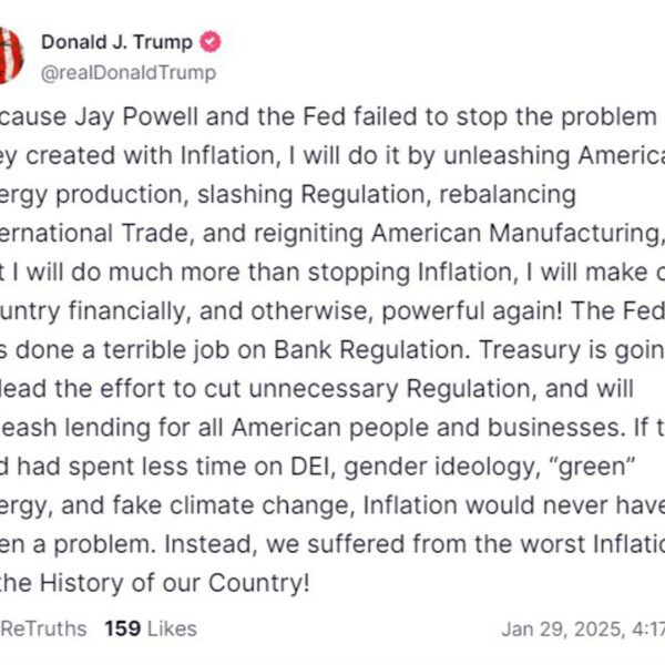 Trump talking – he’s actually upset the Federal Reserve didn't reduce rates…