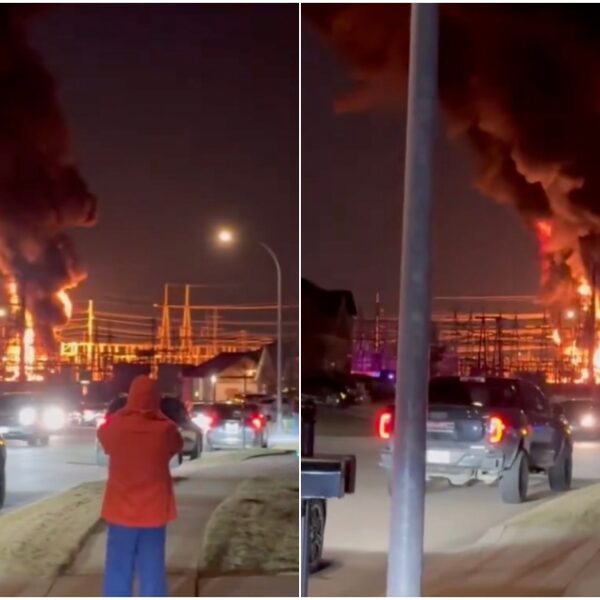 Massive Fire Erupts After Power Substation Explosion in North Fort Worth, Texas…