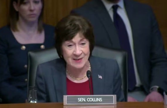Republican Sen. Susan Collins Will Vote NO On Kash Patel For FBI…