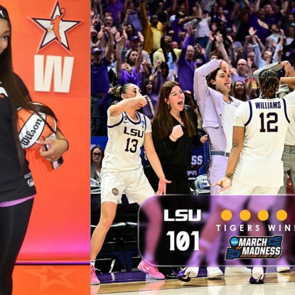 Angel Reese reacts after her alma mater LSU data thumping win throughout…