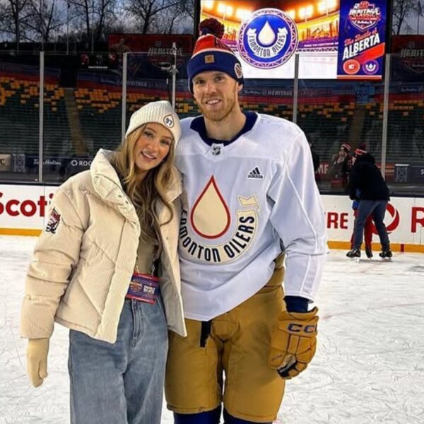 Connor McDavid’s spouse Lauren Kyle in attendance at Rogers Place as Oilers…