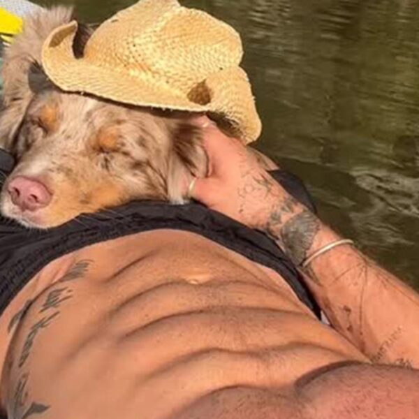 Guess the Shredded Star Cuddlin’ With His Dog … Ruff Life!