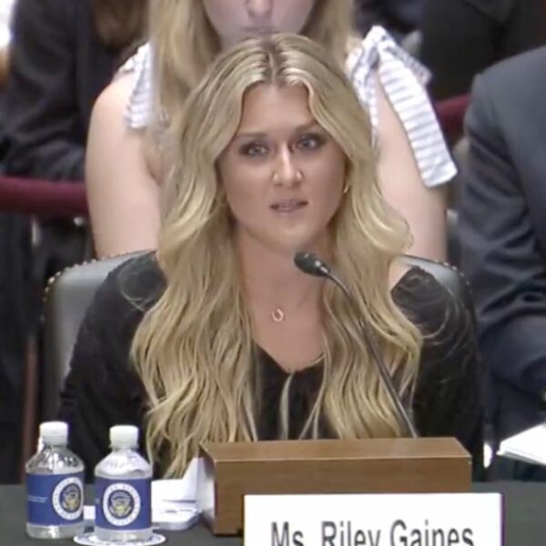 Vile Leftists Target and Mock Disabled Elderly Woman Leaving Riley Gaines TPUSA…