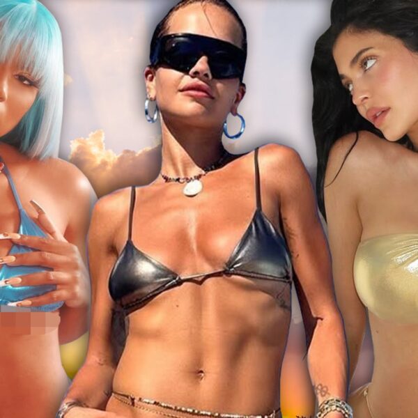 Sexy Stars In Metallic Bikinis … Hollywood’s Hottest Glow-Getters!