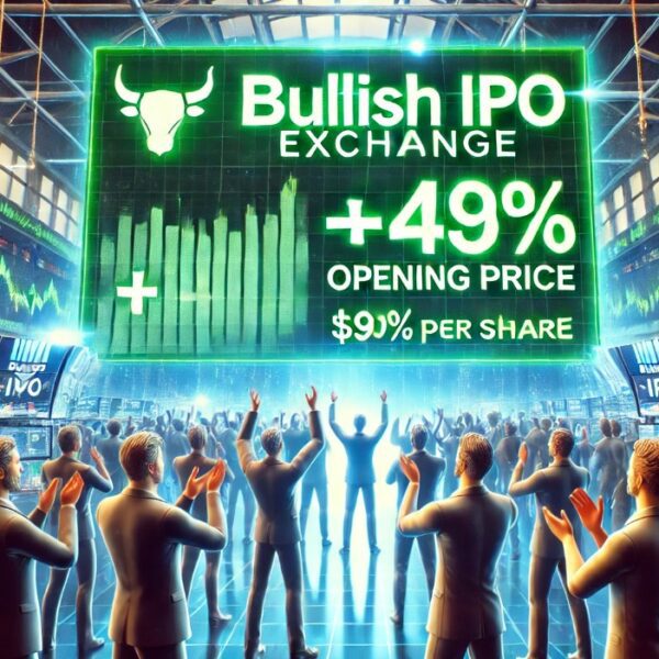 Crypto Exchange Bullish IPO: Shares Soar 143% On Debut, Opening At $90…
