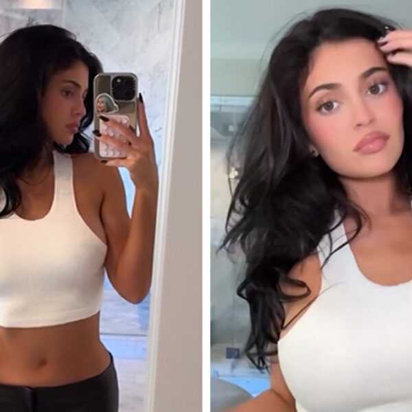 Kylie Jenner Shares Photo of Tanned Abs in Tiny White Crop Top