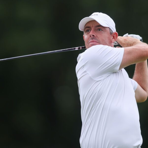 Rory McIlroy reacts to the US Ryder Cup shirt allegedly bearing his…