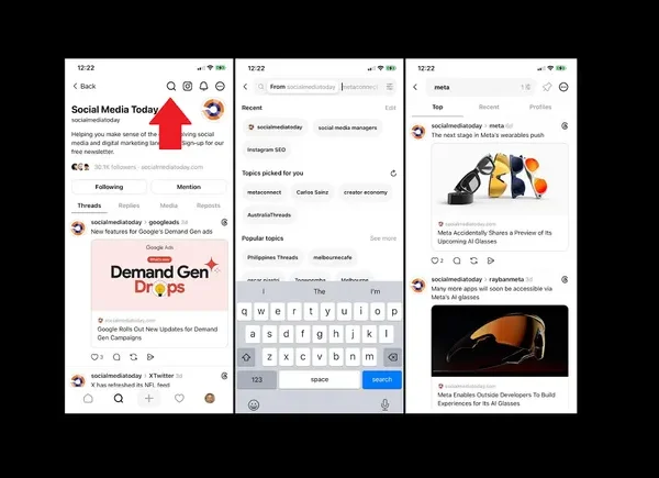 Threads Updates Profile Search Capacity