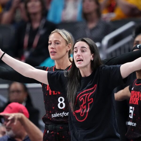 Sidelined Clark and Cunningham protest officers in Fever playoff win