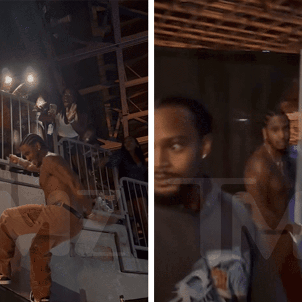Trey Songz Scales Wall While Shirtless at Concert