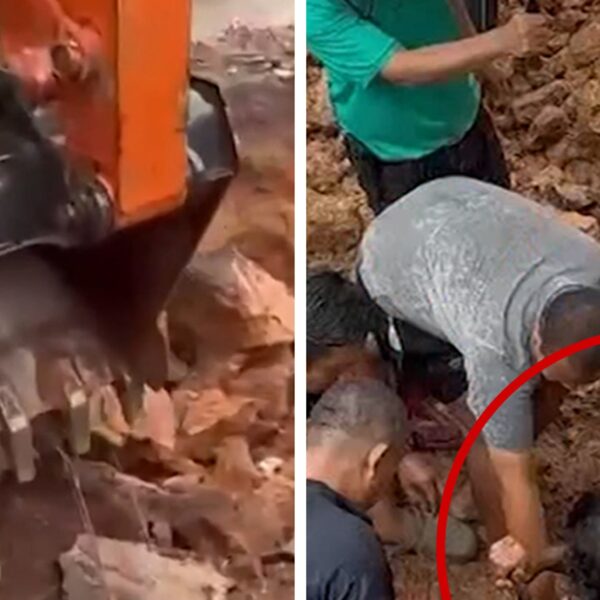 Road Worker Buried Alive When Road Suddenly Collapses