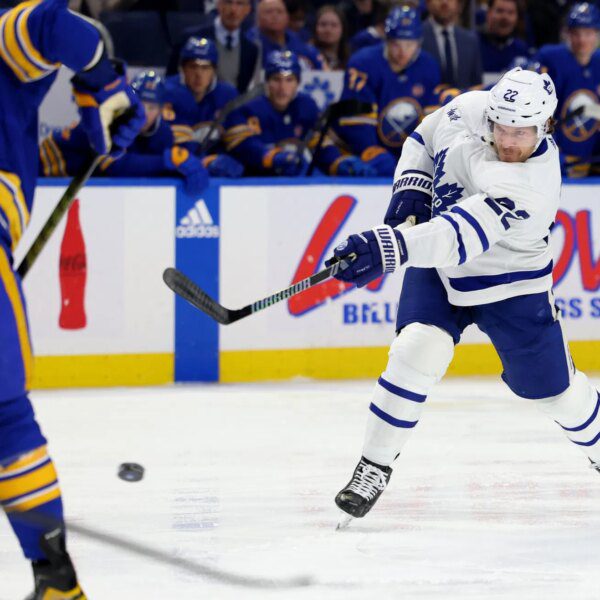 Fans react as Jake McCabe knocks down Alex Tuch with one punch,…