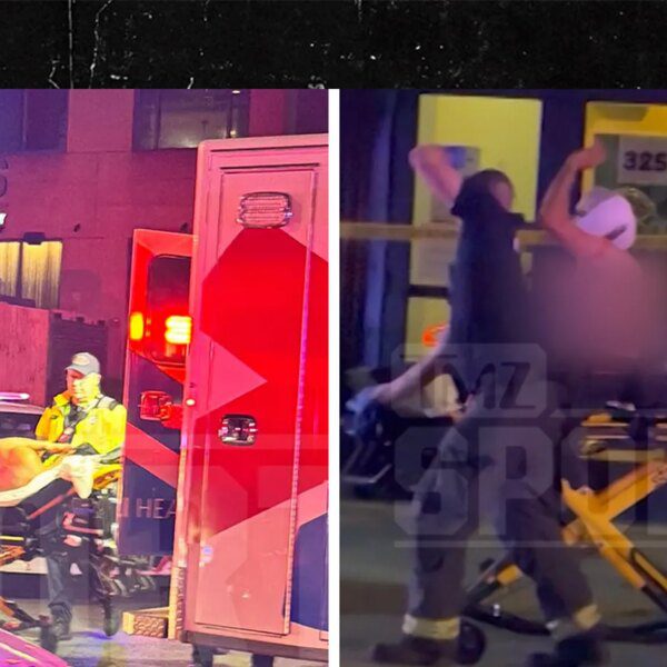 Mark Sanchez, Alleged Victim Taken Away on Gurneys, Stabbing Aftermath Video