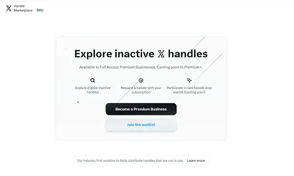 X Announces ‘Handles Marketplace’ to Sell Dormant Usernames