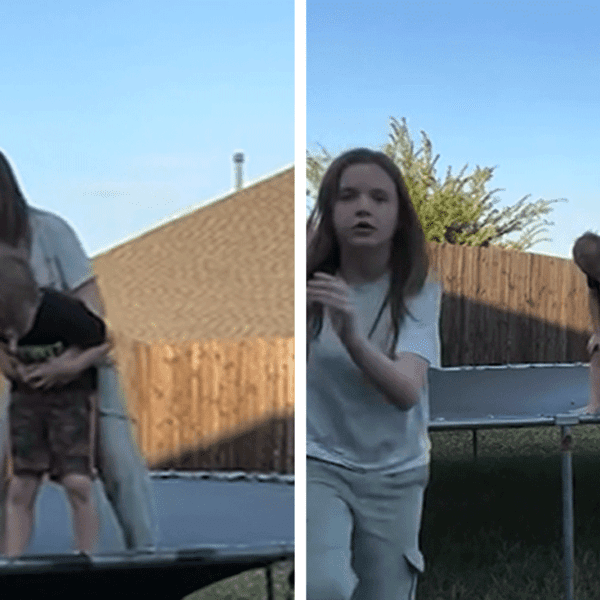 Sister Saves Life of Brother From Choking on Trampoline, Video Shows