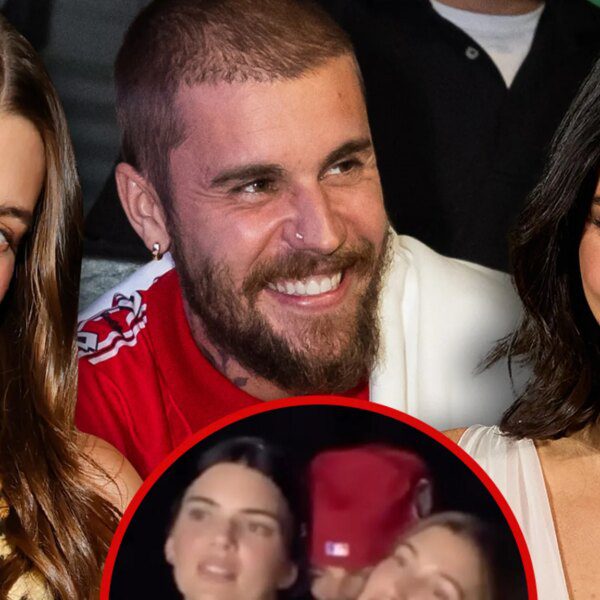 Justin And Hailey Bieber Hug Kendall Jenner and Sway During Concert