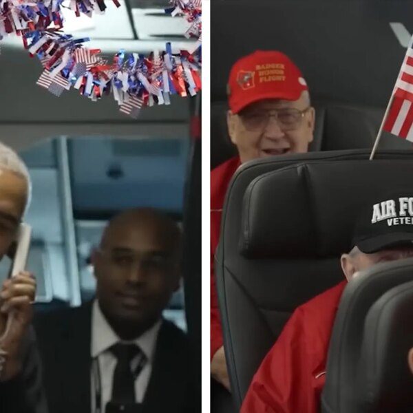 Barack Obama Surprises Plane Full of Veterans on Trip To Washington D.C.