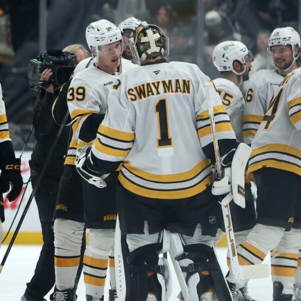 Morgan Geekie driving sizzling streak as Bruins face Sharks