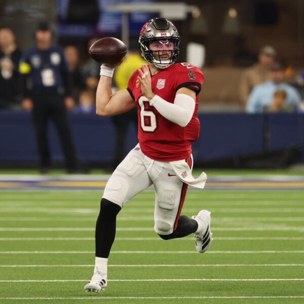 Bucs QB Baker Mayfield sprains left shoulder in loss to Rams