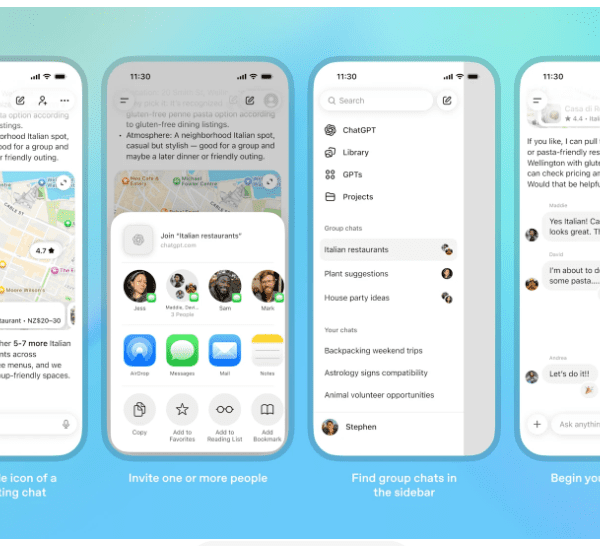 ChatGPT launches pilot group chats throughout Japan, New Zealand, South Korea, and…
