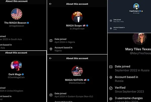 X Account Info Exposes Foreign Based Agitator Accounts