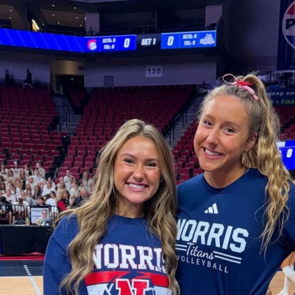 Nebraska Volleyball’s Maisie Boesiger reacts as her sister Malorie wins main honor