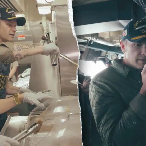 Pete Hegseth serves Thanksgiving meals to deployed Navy sailors