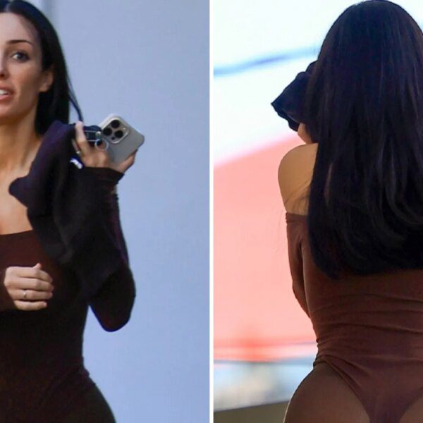 Bianca Censori Strips Off Spandex Shorts, Uses Them to Cover Face